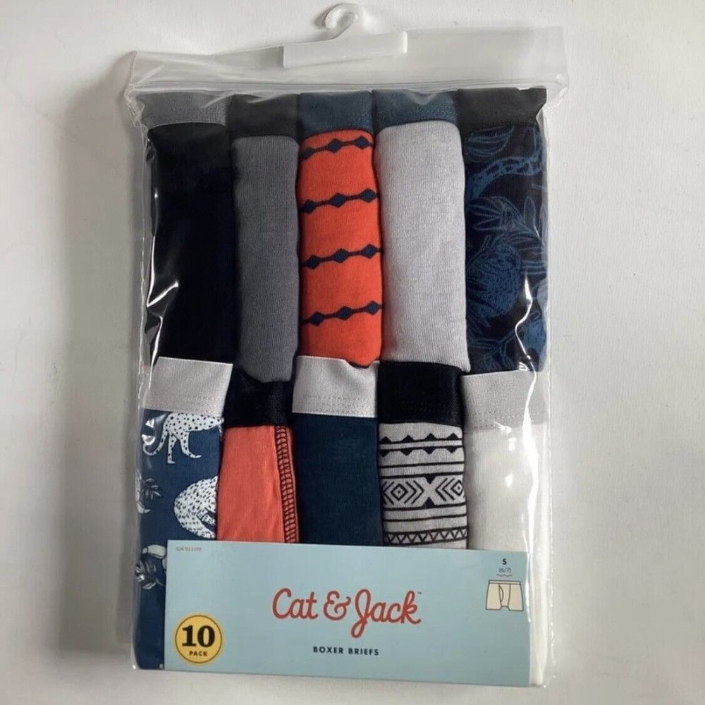 Cat And Jack Boys Multicolor Boxer Briefs 10 Pack Size Large